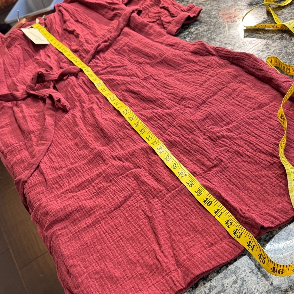 Universal Thread Wine Red Textured Button-Up Midi Dress - Picture 9 of 11